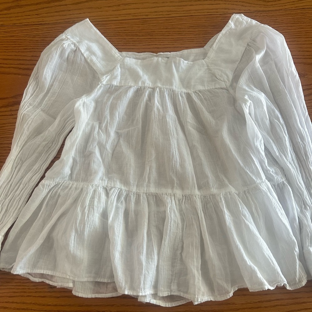 America Eagle White Peasant Blouse